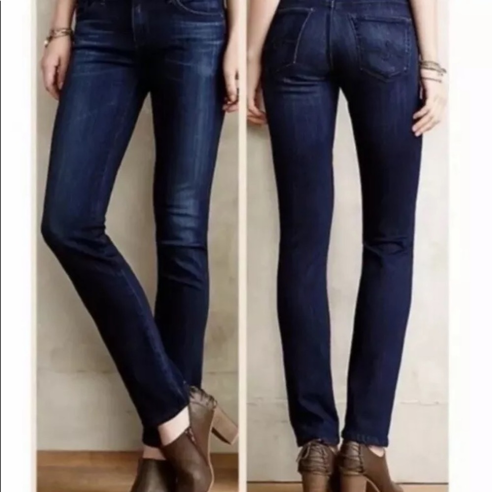 25R AG Stevie high rise straight slim ankle jeans